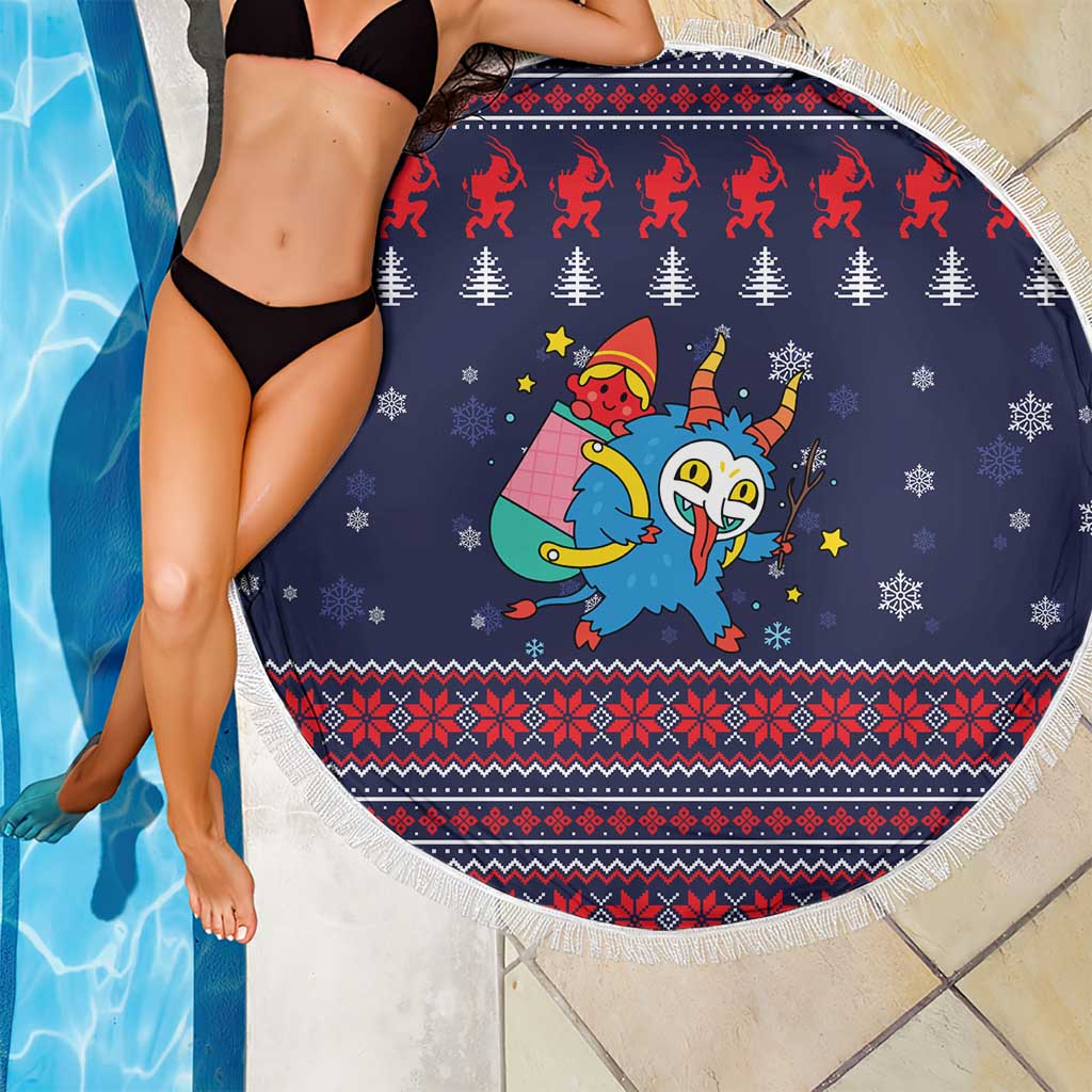 Merry Krampus Christmas Beach Blanket Xmas Holiday Patterns - Wonder Print Shop