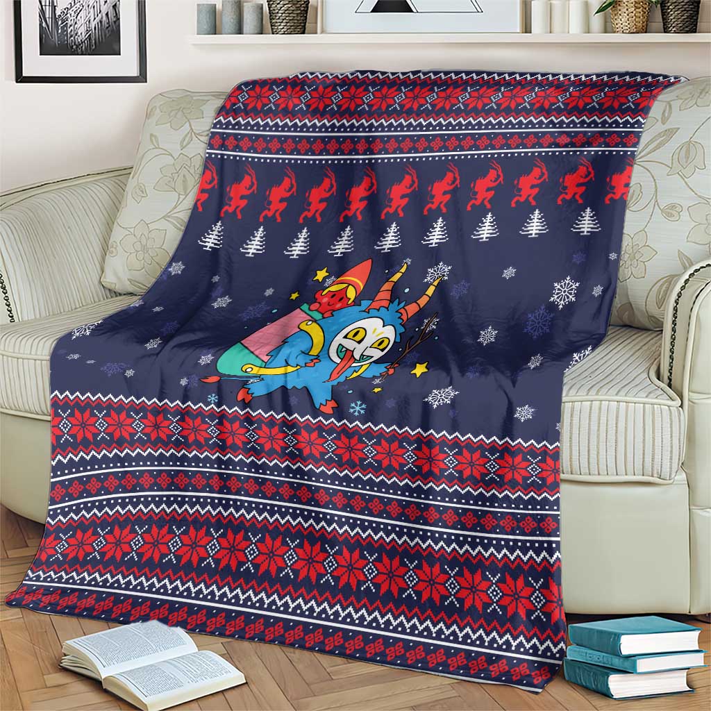 Merry Krampus Christmas Blanket Xmas Holiday Patterns - Wonder Print Shop