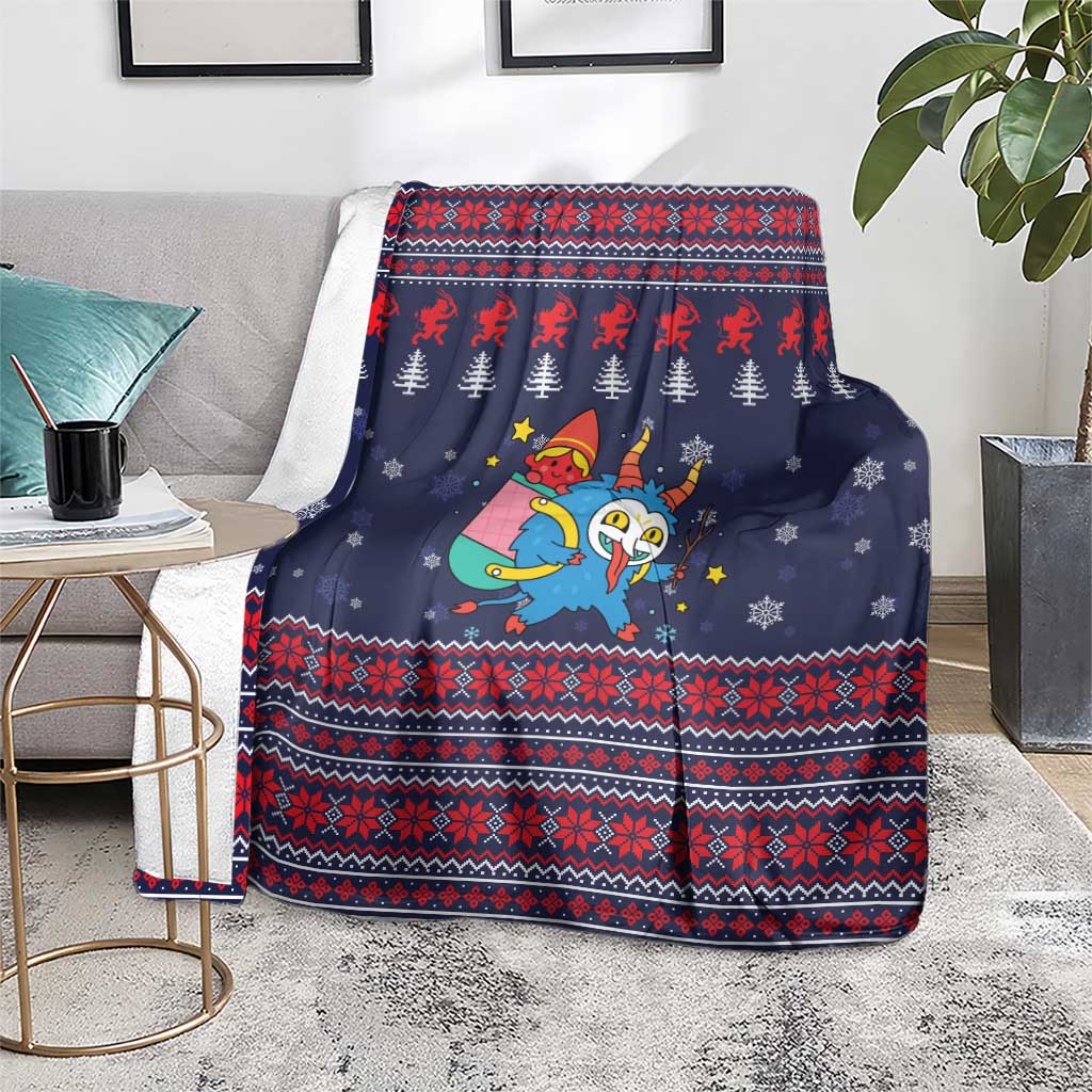 Merry Krampus Christmas Blanket Xmas Holiday Patterns - Wonder Print Shop