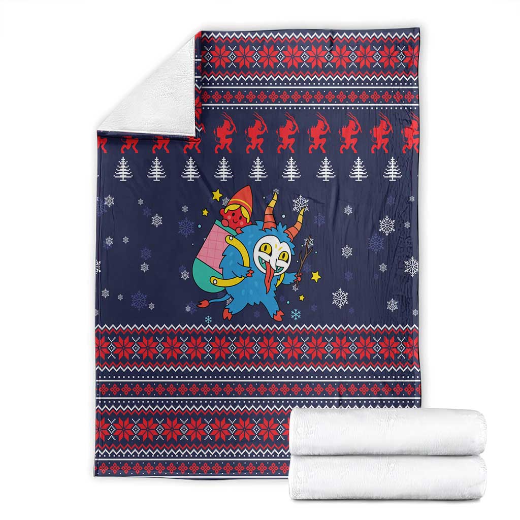 Merry Krampus Christmas Blanket Xmas Holiday Patterns - Wonder Print Shop