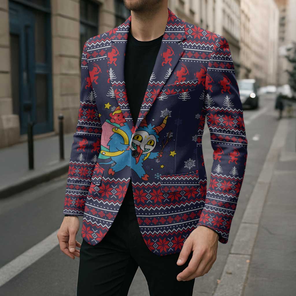 Merry Krampus Christmas Blazer Xmas Holiday Patterns - Wonder Print Shop