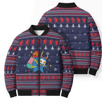 Merry Krampus Christmas Bomber Puffer Jacket Xmas Holiday Patterns - Wonder Print Shop
