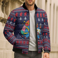Merry Krampus Christmas Bomber Puffer Jacket Xmas Holiday Patterns - Wonder Print Shop