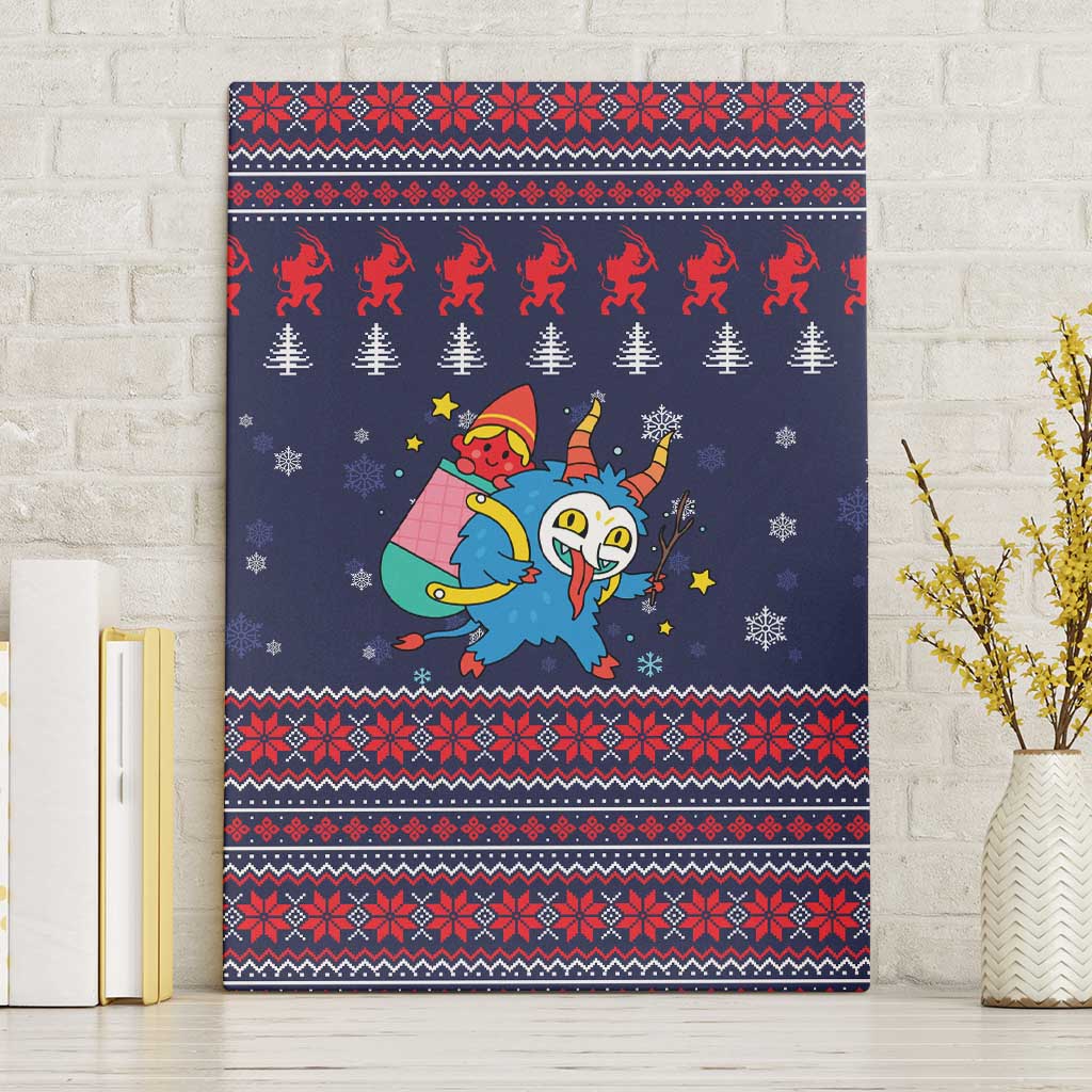 Merry Krampus Christmas Canvas Wall Art Xmas Holiday Patterns - Wonder Print Shop