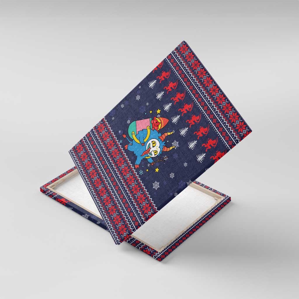 Merry Krampus Christmas Canvas Wall Art Xmas Holiday Patterns - Wonder Print Shop