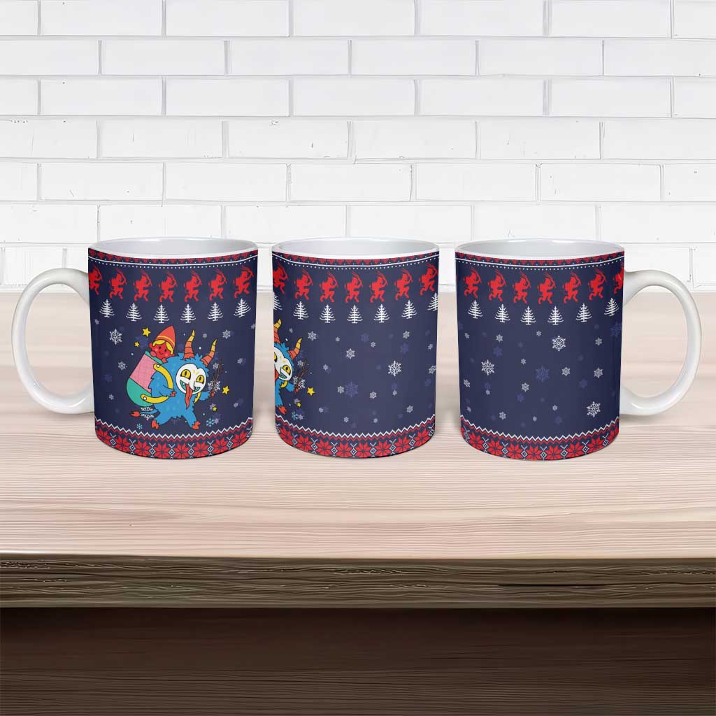 Merry Krampus Christmas Ceramic Mug Xmas Holiday Patterns - Wonder Print Shop