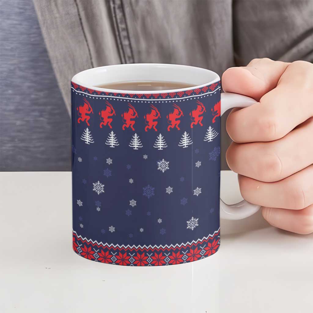 Merry Krampus Christmas Ceramic Mug Xmas Holiday Patterns - Wonder Print Shop