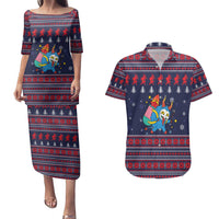 Merry Krampus Christmas Couples Matching Puletasi and Hawaiian Shirt Xmas Holiday Patterns - Wonder Print Shop