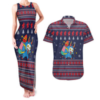 Merry Krampus Christmas Couples Matching Tank Maxi Dress and Hawaiian Shirt Xmas Holiday Patterns - Wonder Print Shop