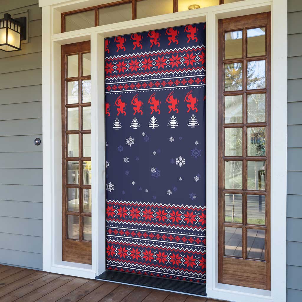 Merry Krampus Christmas Door Cover Xmas Holiday Patterns - Wonder Print Shop