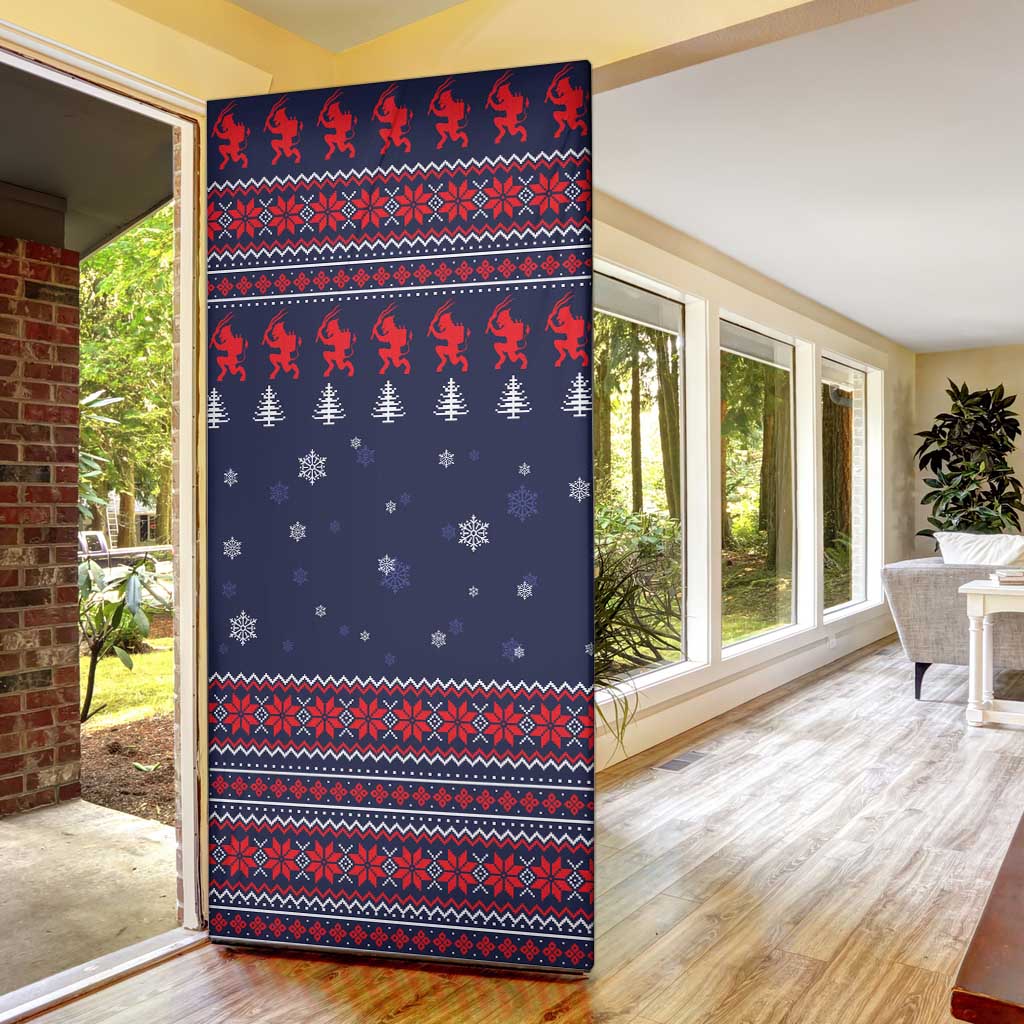 Merry Krampus Christmas Door Cover Xmas Holiday Patterns - Wonder Print Shop