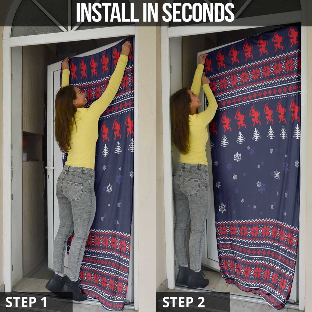Merry Krampus Christmas Door Cover Xmas Holiday Patterns - Wonder Print Shop