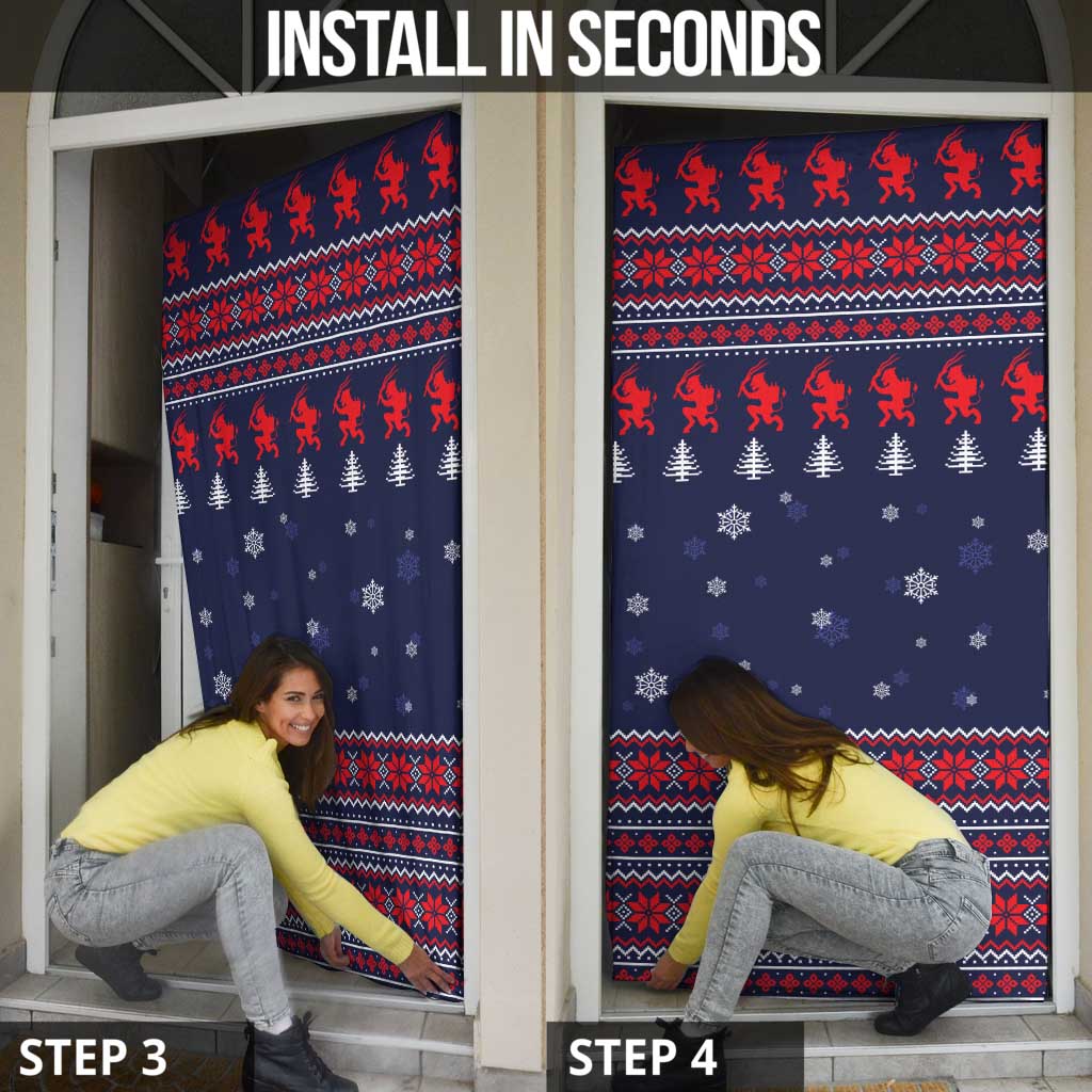 Merry Krampus Christmas Door Cover Xmas Holiday Patterns - Wonder Print Shop
