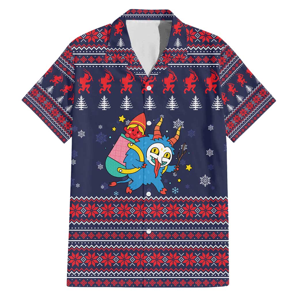 Merry Krampus Christmas Family Matching Mermaid Dress and Hawaiian Shirt Xmas Holiday Patterns - Wonder Print Shop