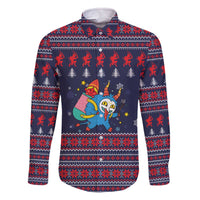 Merry Krampus Christmas Family Matching Off The Shoulder Long Sleeve Dress and Hawaiian Shirt Xmas Holiday Patterns - Wonder Print Shop