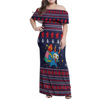Merry Krampus Christmas Family Matching Off Shoulder Maxi Dress and Hawaiian Shirt Xmas Holiday Patterns - Wonder Print Shop