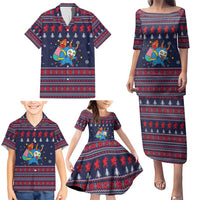 Merry Krampus Christmas Family Matching Puletasi and Hawaiian Shirt Xmas Holiday Patterns - Wonder Print Shop