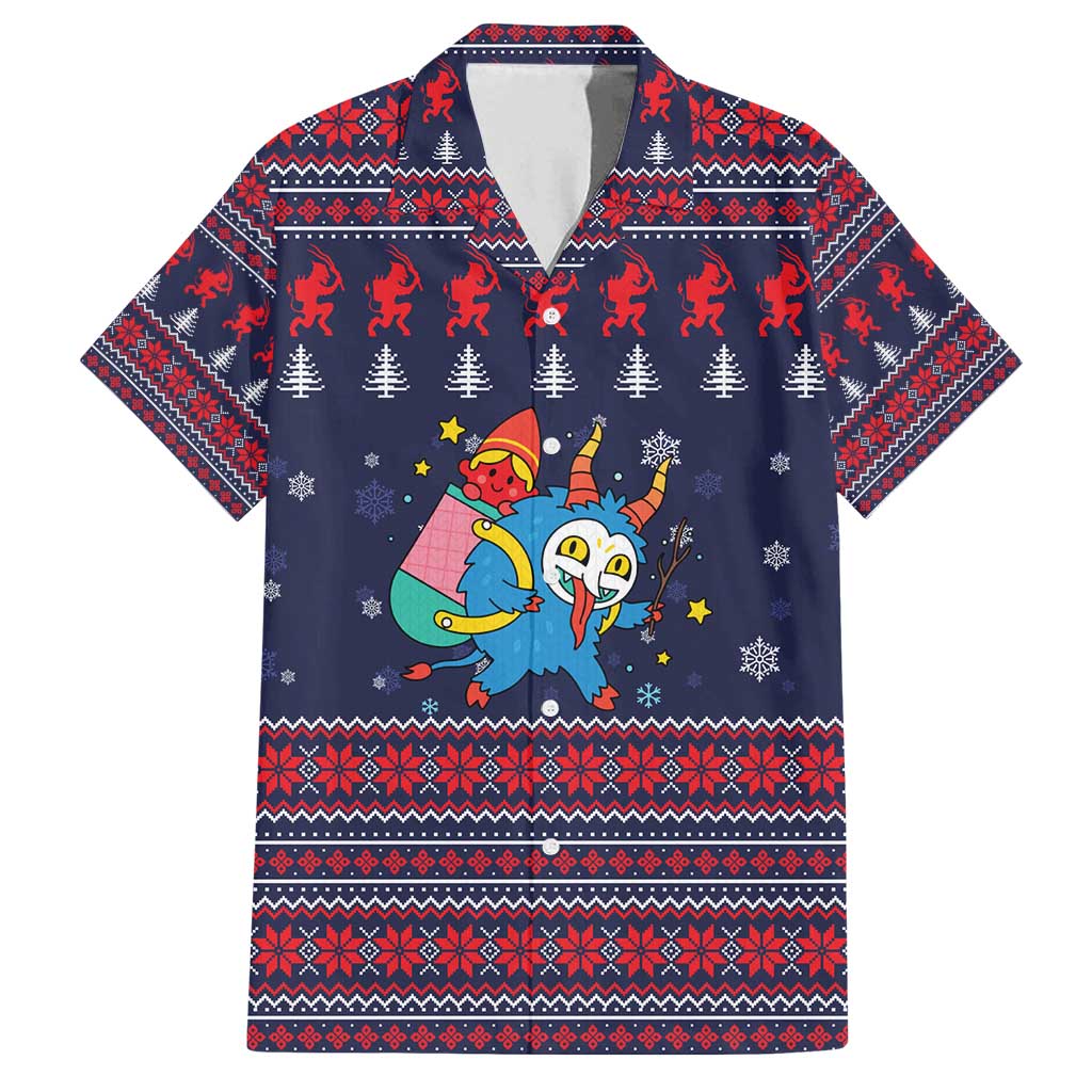 Merry Krampus Christmas Family Matching Summer Maxi Dress and Hawaiian Shirt Xmas Holiday Patterns - Wonder Print Shop