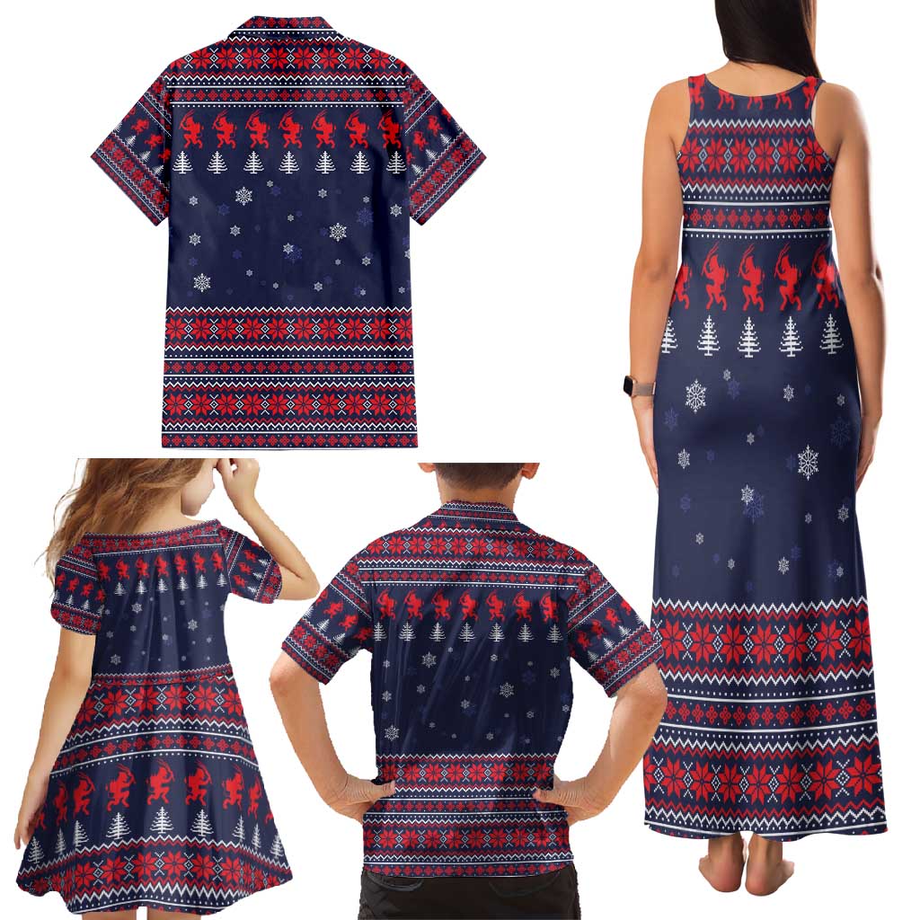 Merry Krampus Christmas Family Matching Tank Maxi Dress and Hawaiian Shirt Xmas Holiday Patterns - Wonder Print Shop
