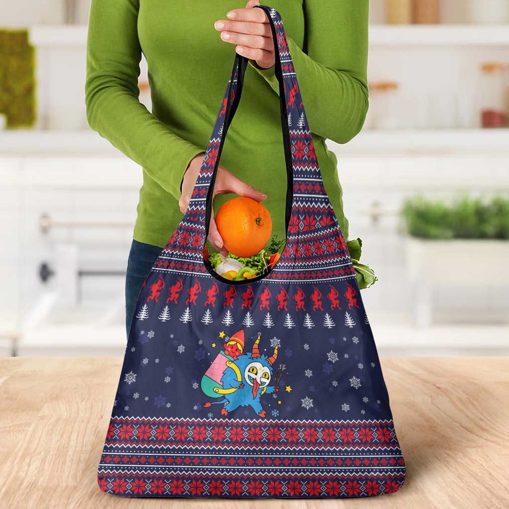 Merry Krampus Christmas Grocery Bag Xmas Holiday Patterns - Wonder Print Shop