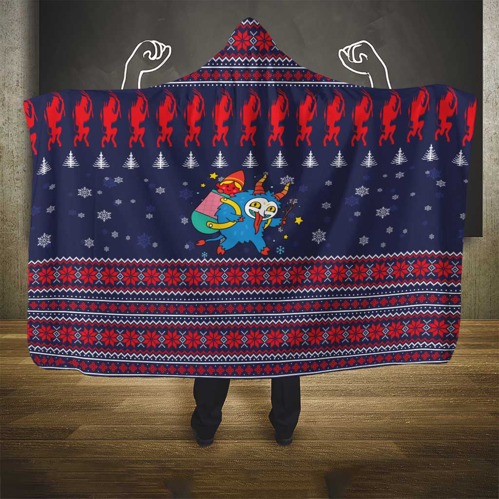 Merry Krampus Christmas Hooded Blanket Xmas Holiday Patterns - Wonder Print Shop