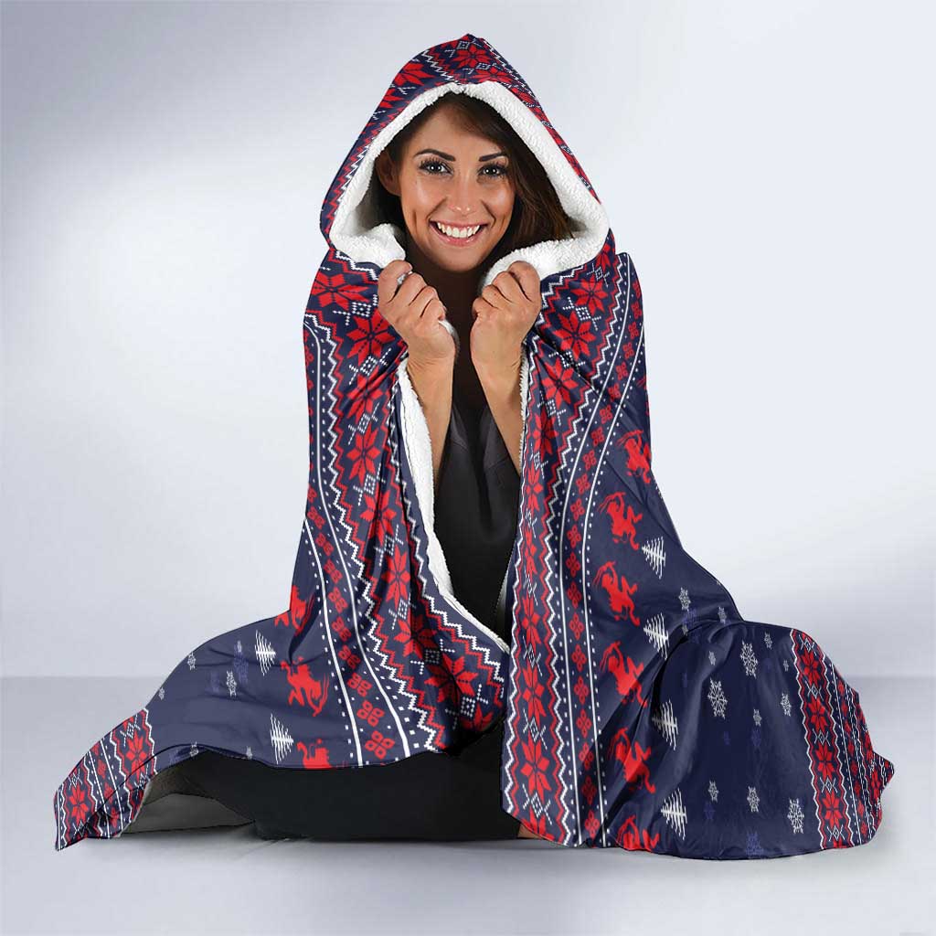 Merry Krampus Christmas Hooded Blanket Xmas Holiday Patterns - Wonder Print Shop