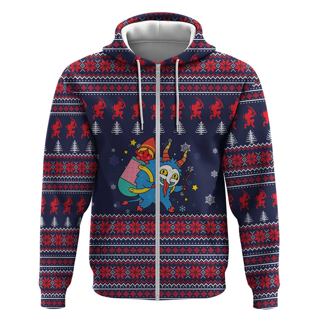 Merry Krampus Christmas Hoodie Xmas Holiday Patterns - Wonder Print Shop