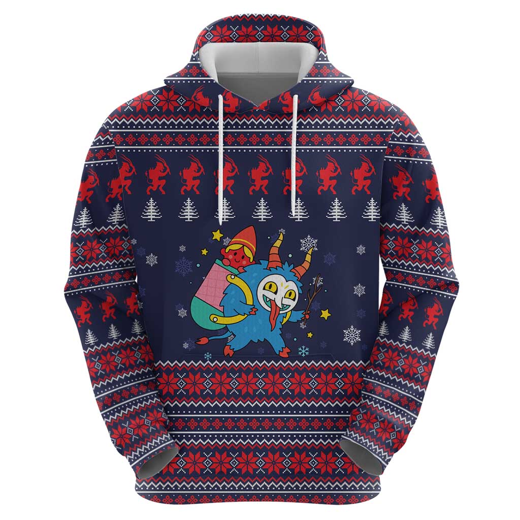 Merry Krampus Christmas Hoodie Xmas Holiday Patterns - Wonder Print Shop
