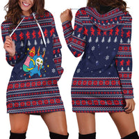 Merry Krampus Christmas Hoodie Dress Xmas Holiday Patterns - Wonder Print Shop