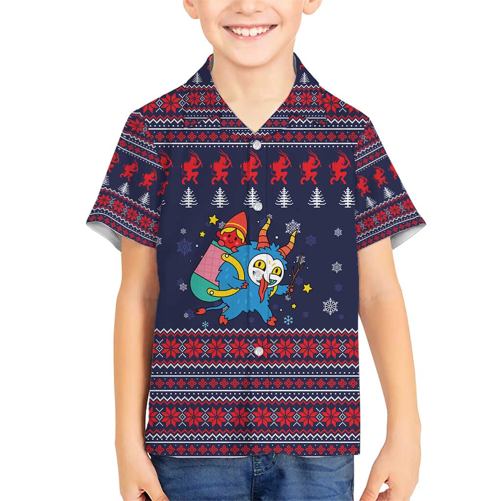 Merry Krampus Christmas Kid Hawaiian Shirt Xmas Holiday Patterns - Wonder Print Shop