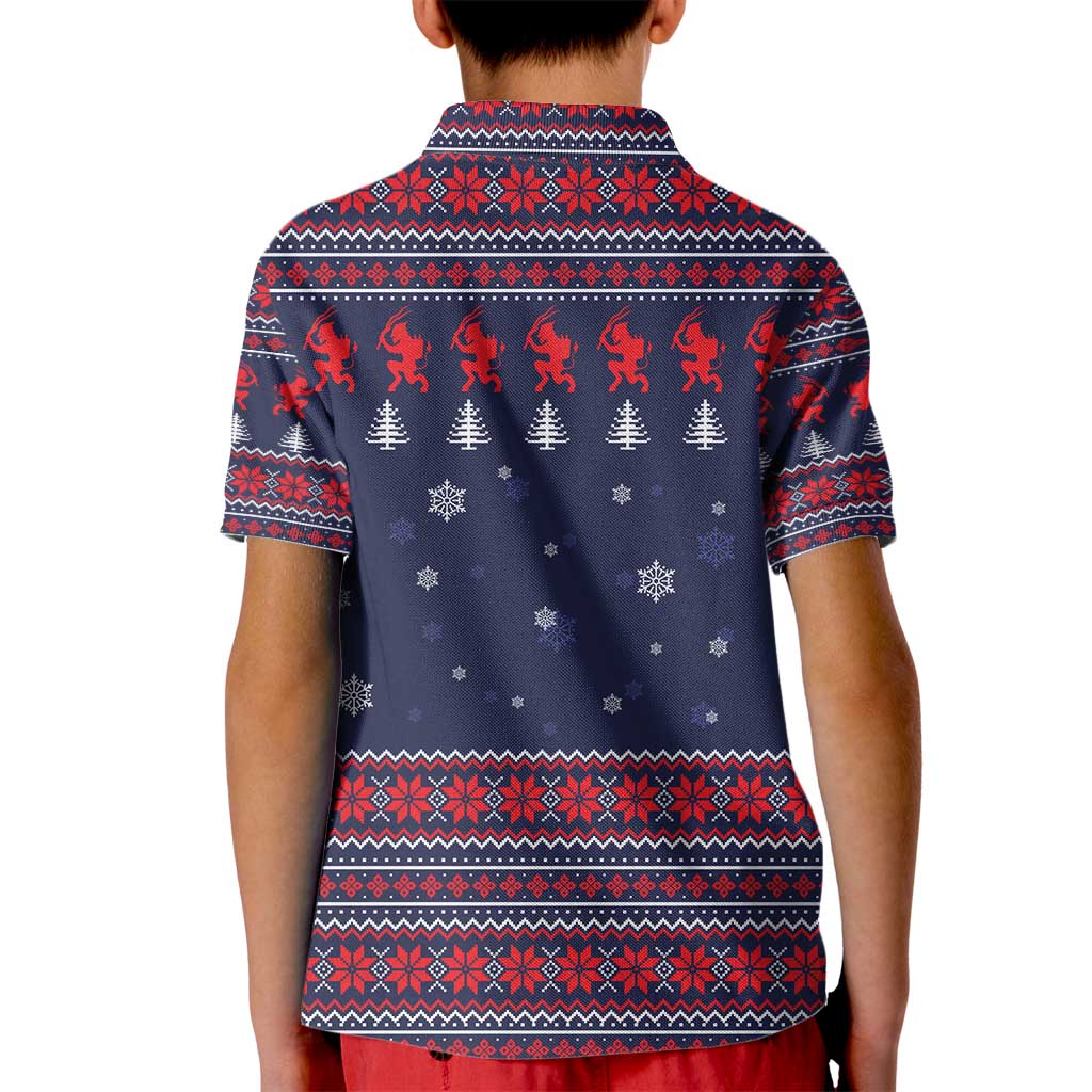 Merry Krampus Christmas Kid Polo Shirt Xmas Holiday Patterns - Wonder Print Shop