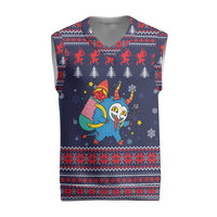 Merry Krampus Christmas Knitted V-Neck Vest Xmas Holiday Patterns - Wonder Print Shop