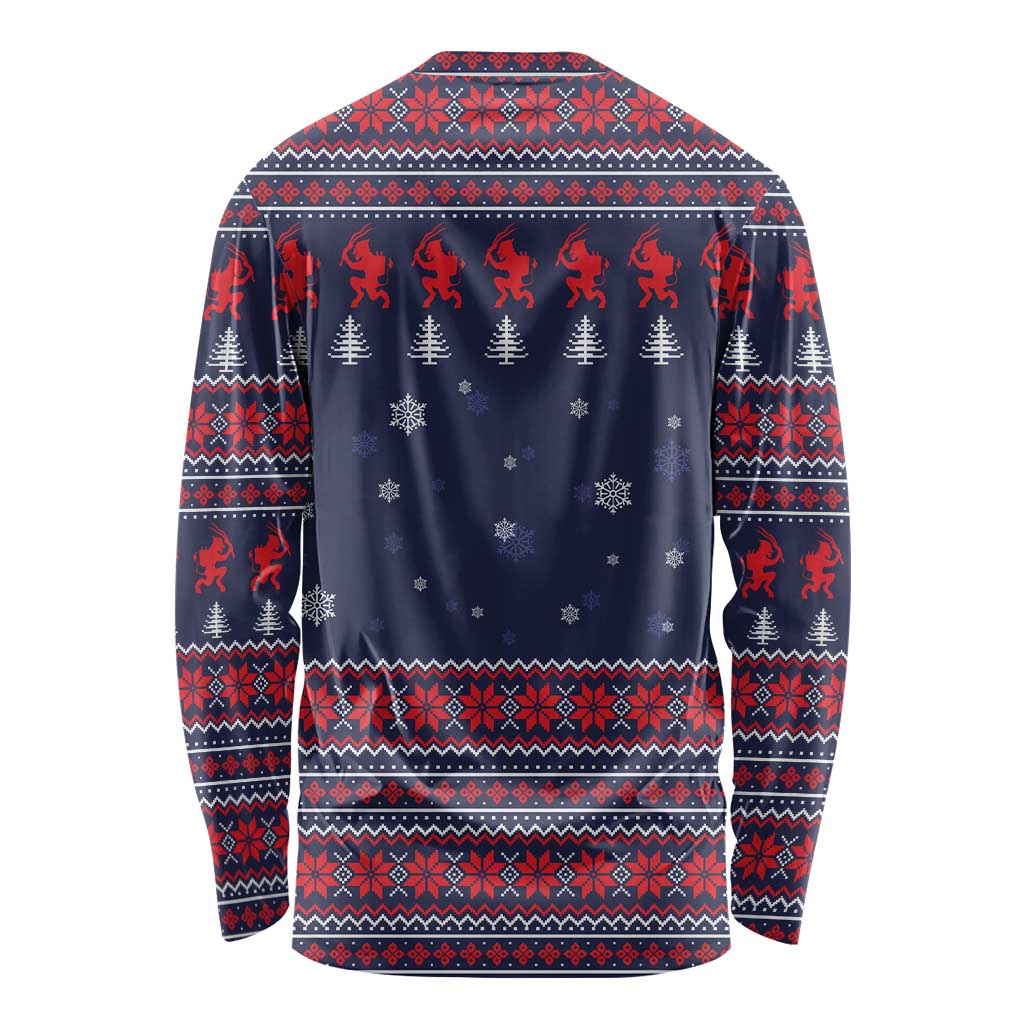Merry Krampus Christmas Long Sleeve Shirt Xmas Holiday Patterns - Wonder Print Shop