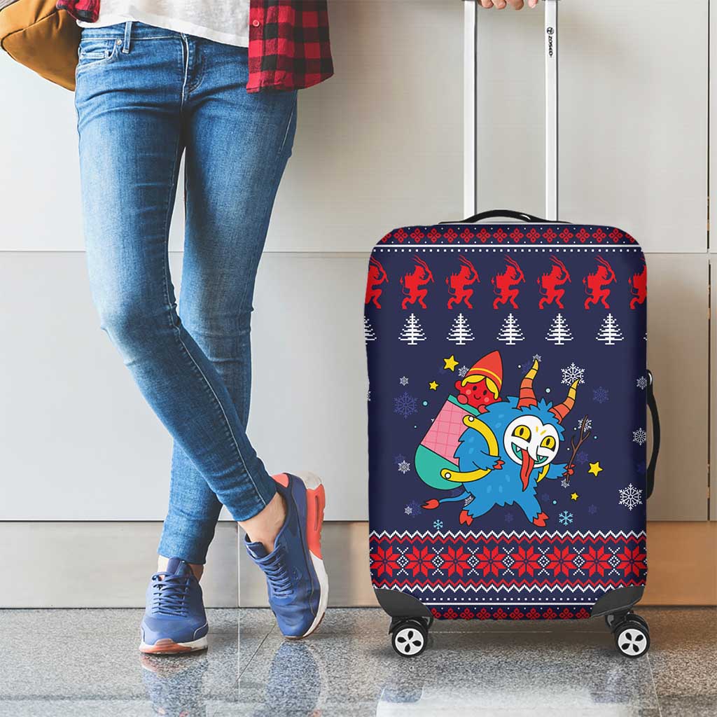 Merry Krampus Christmas Luggage Cover Xmas Holiday Patterns - Wonder Print Shop