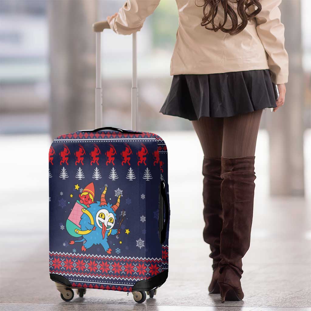 Merry Krampus Christmas Luggage Cover Xmas Holiday Patterns - Wonder Print Shop