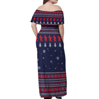 Merry Krampus Christmas Off Shoulder Maxi Dress Xmas Holiday Patterns - Wonder Print Shop