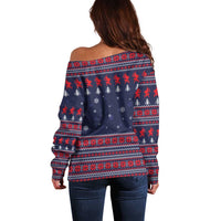 Merry Krampus Christmas Off Shoulder Sweater Xmas Holiday Patterns - Wonder Print Shop