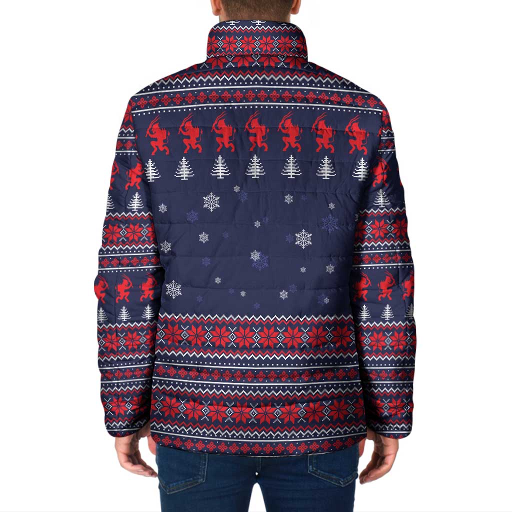 Merry Krampus Christmas Padded Jacket Xmas Holiday Patterns - Wonder Print Shop