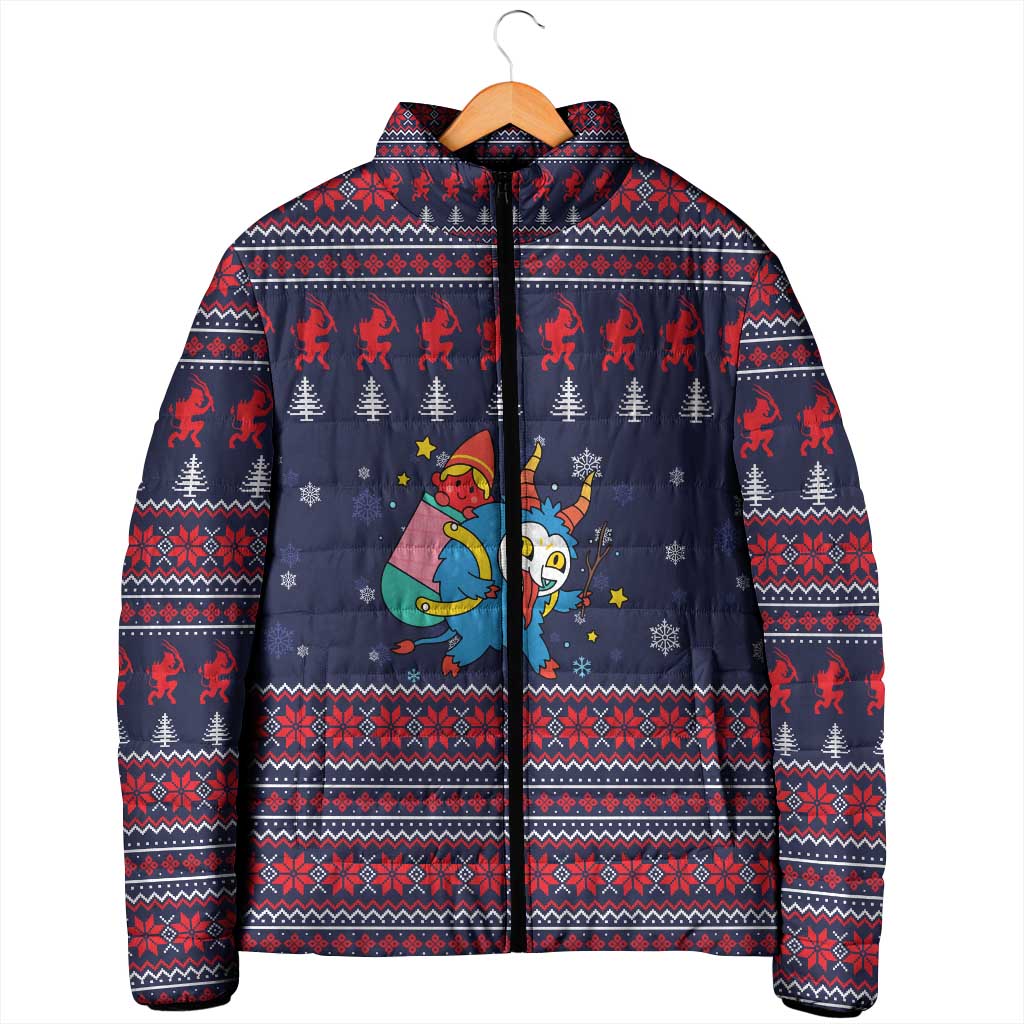 Merry Krampus Christmas Padded Jacket Xmas Holiday Patterns - Wonder Print Shop