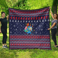 Merry Krampus Christmas Quilt Xmas Holiday Patterns - Wonder Print Shop