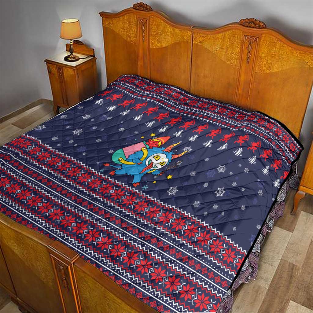 Merry Krampus Christmas Quilt Xmas Holiday Patterns - Wonder Print Shop