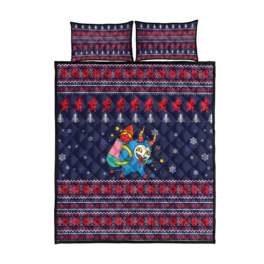 Merry Krampus Christmas Quilt Bed Set Xmas Holiday Patterns - Wonder Print Shop