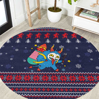 Merry Krampus Christmas Round Carpet Xmas Holiday Patterns - Wonder Print Shop