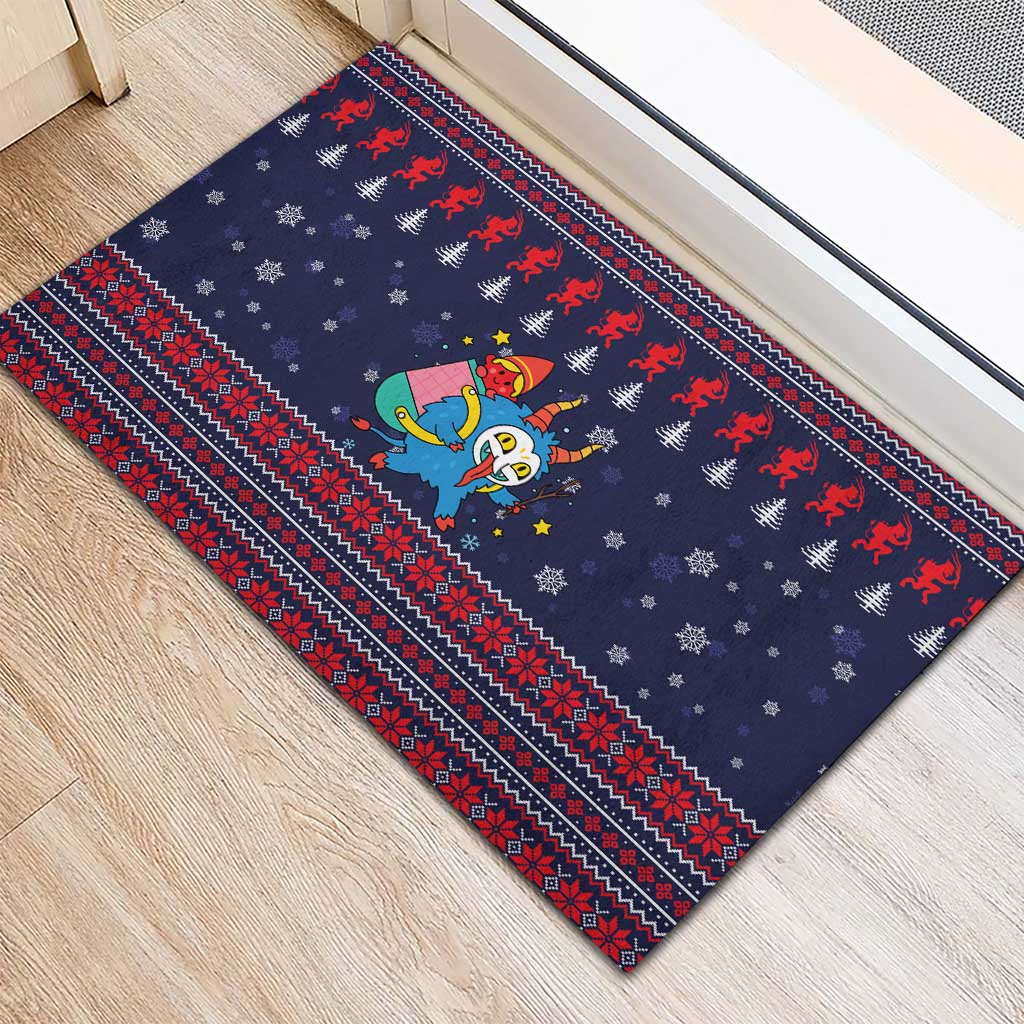 Merry Krampus Christmas Rubber Doormat Xmas Holiday Patterns - Wonder Print Shop