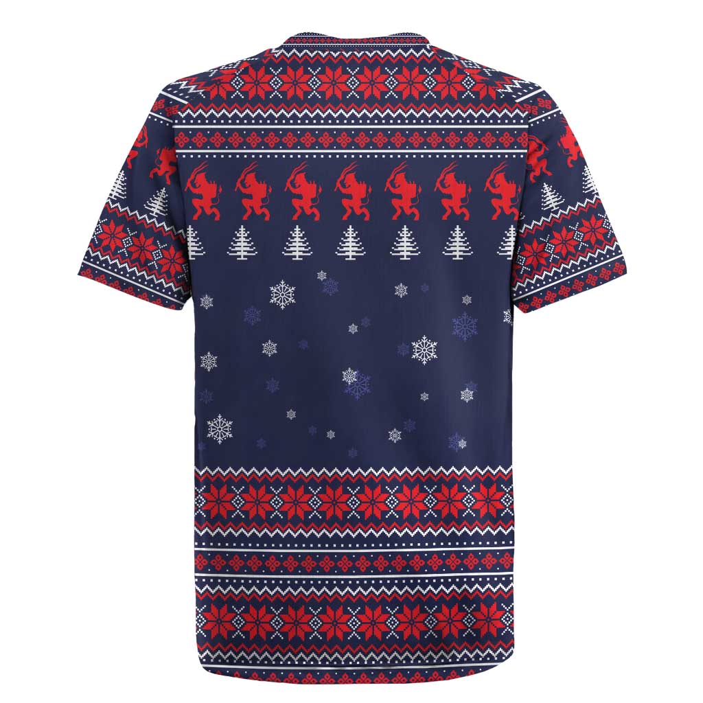 Merry Krampus Christmas Rugby Jersey Xmas Holiday Patterns - Wonder Print Shop