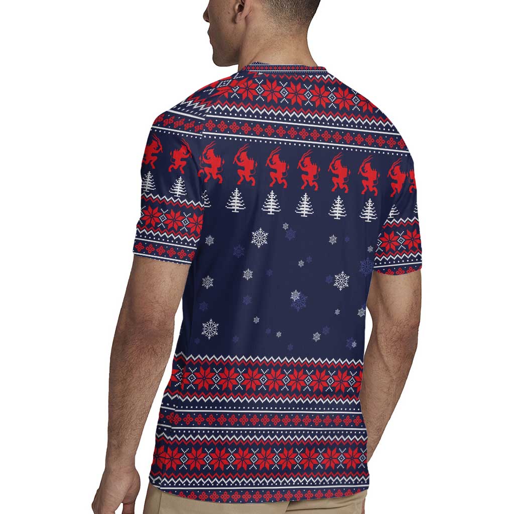 Merry Krampus Christmas Rugby Jersey Xmas Holiday Patterns - Wonder Print Shop