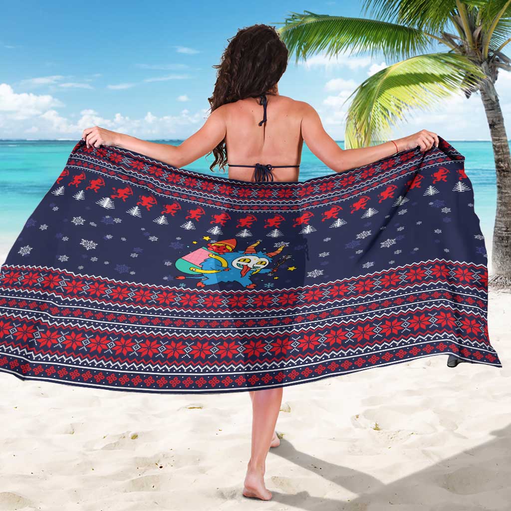 Merry Krampus Christmas Sarong Xmas Holiday Patterns - Wonder Print Shop