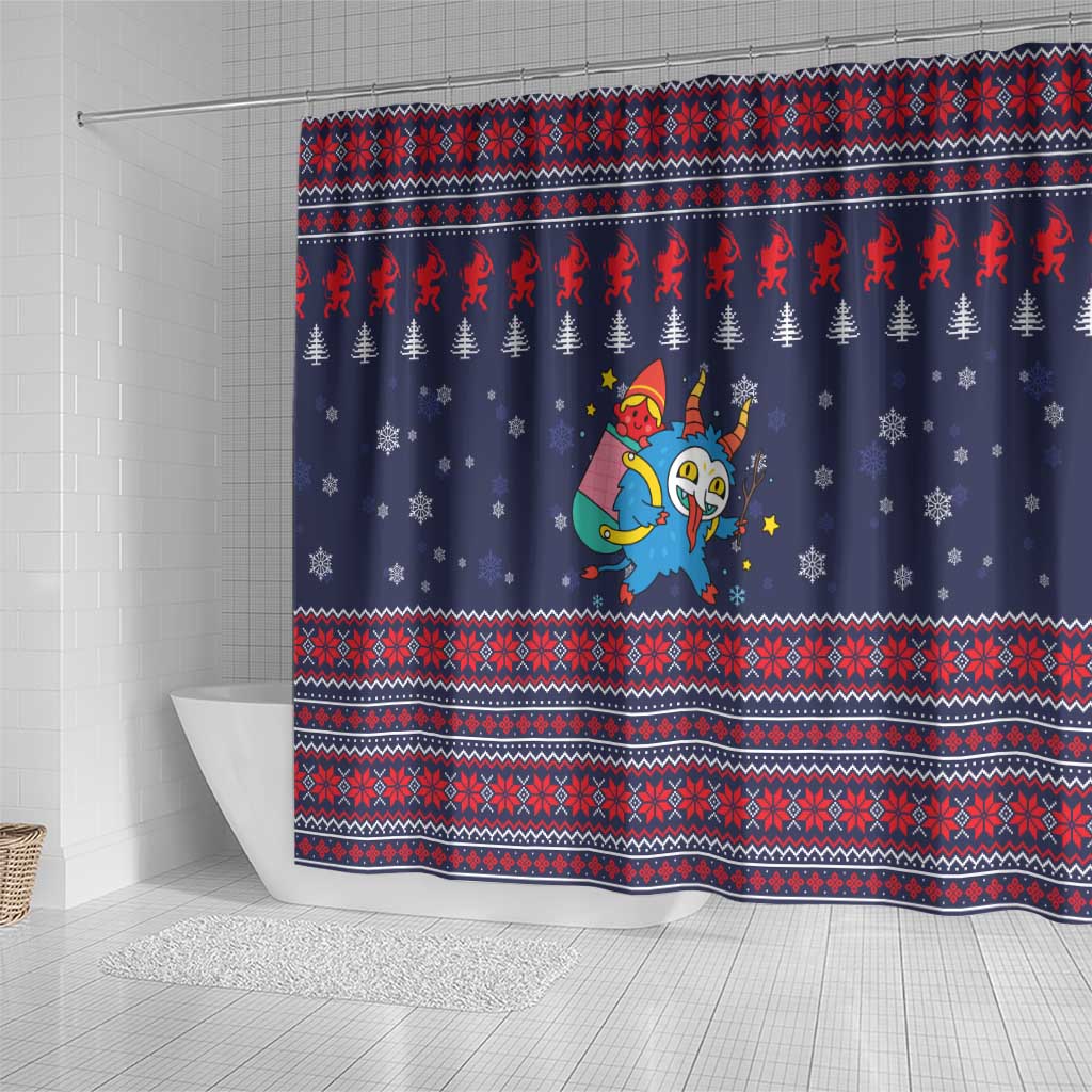 Merry Krampus Christmas Shower Curtain Xmas Holiday Patterns - Wonder Print Shop