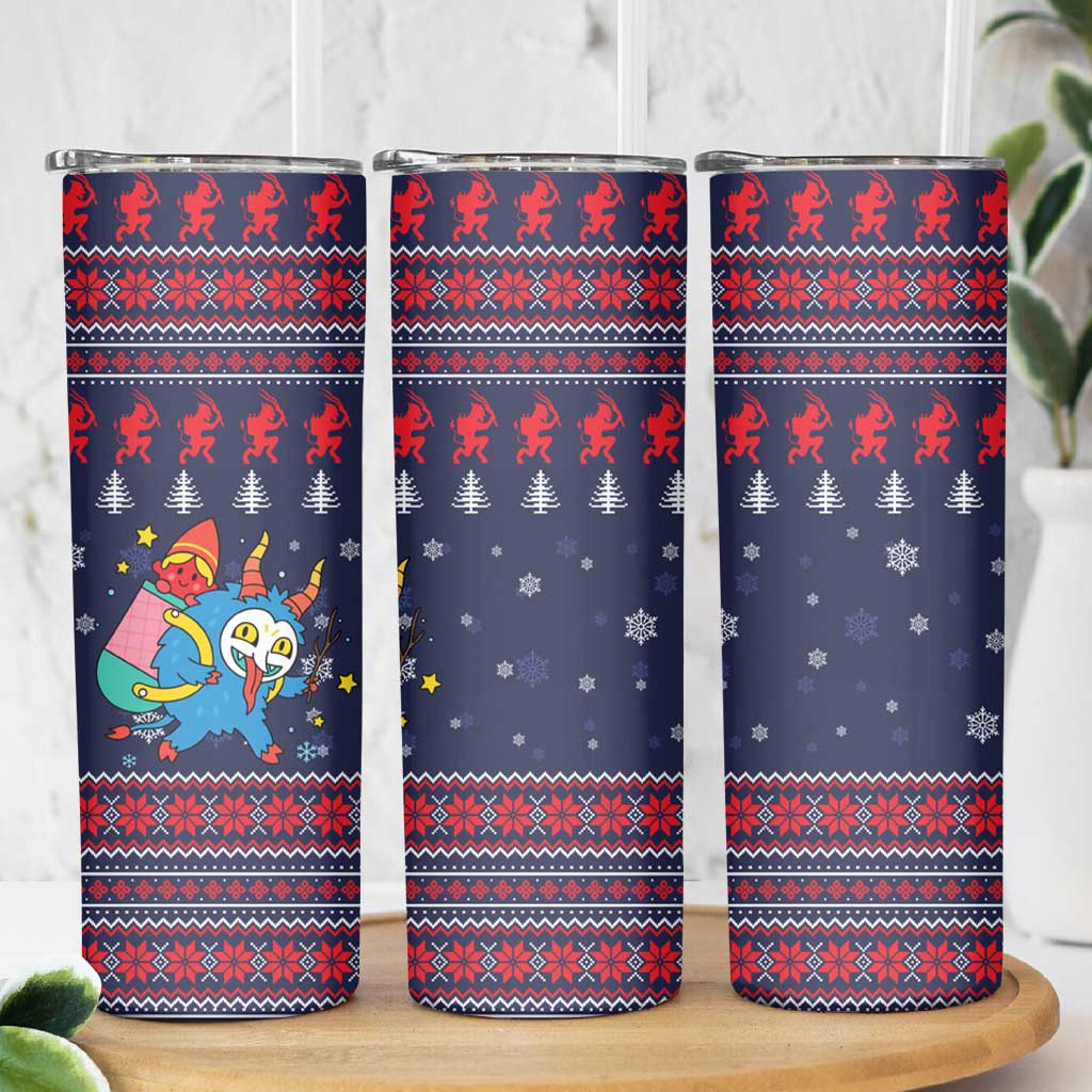 Merry Krampus Christmas Skinny Tumbler Xmas Holiday Patterns - Wonder Print Shop