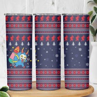 Merry Krampus Christmas Skinny Tumbler Xmas Holiday Patterns - Wonder Print Shop